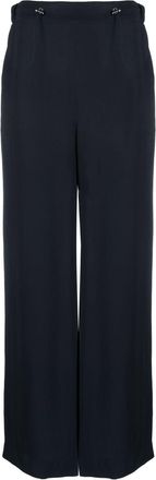 Fabiana Filippi double-breasted detail trousers - women - Viscose/Polyester - 48 - Blue