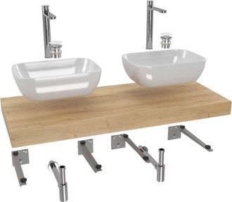 Puma Naturel - Conjunto De Ba&ntilde;o Sat Con Dolce 120x8x50 Cm, Roble Halifax Ksetdo17