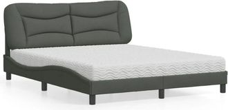 vidaXL Vidaxl - Cama Con Colch&oacute;n De Tela Gris Oscuro 160x200 Cm