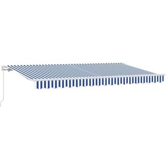 vidaXL Toldo Retr&aacute;ctil Azul, Blanco 400 X 200 Cm Poli&eacute;ster, Aluminio Vidaxl
