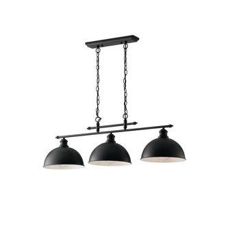 Netlighting Charleston Triple Dome Bar Pendant Black White E27