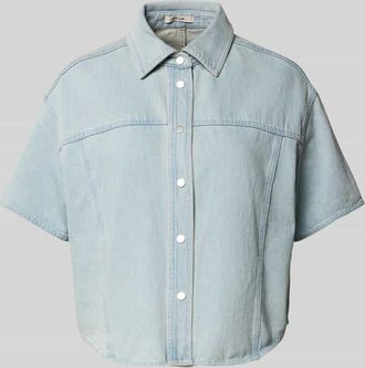 OPUS Boxy Fit Jeansbluse mit 1/2-Arm Modell Ferluna breath in Hellblau, Gr&ouml;&szlig;e M