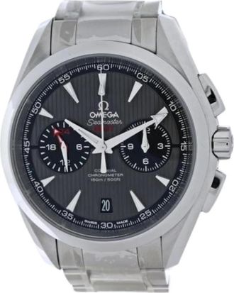Omega Pre-owned Aqua Terra 150M GMT Chronograph - Heren - Vintage Horloges - Zwart - ONE Size - Vintage