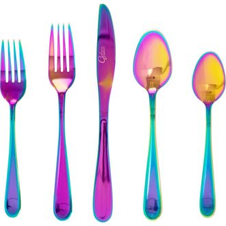 Gibson Home Stravidia 20 Piece Flatware set in Rainbow Stainless Steel at Nordstrom