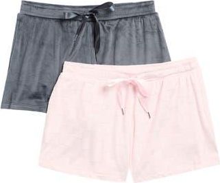 Jaclyn 2-Pack Velour Pajama Shorts in Checks Embossed at Nordstrom Rack, Size X-Large