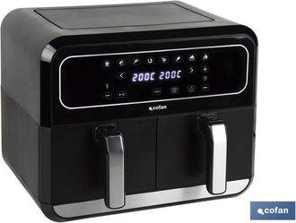 cofan Freidora De Aire Dual 8 L 1700 W, Freidora De Aire Que Cuenta Con Dos Cubetas Antiahderentes, Libres De Bpa Y Extra&iacute;bles, Con Las Que Podr&aacute;s Cocinar D