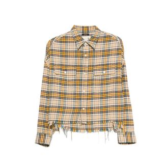 R13 Plaid Frayed Shirt