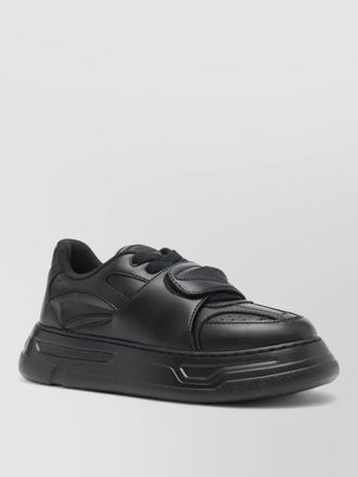 Emporio Armani leather sneakers flat sole round toe