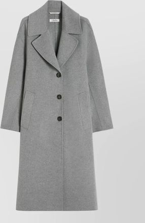 Max Mara long coat back vent front pockets lapels