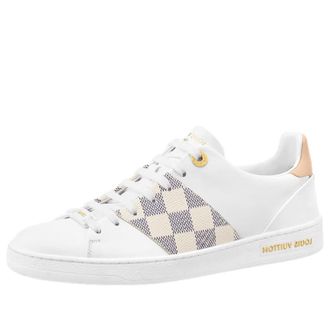 Louis Vuitton (WMNS) LOUIS VUITTON Frontrow Sneakers White with Beige Grey Plaid 1AAWEV