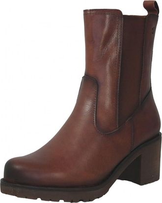 Giorda 40298 - Womens Ankle Boot Soft Leather Brown Side Zipper Mid Heel, brown, 8.5 UK