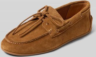 Inuovo Loafer aus echtem Leder mit Zierschleife in Camel, Gr&ouml;&szlig;e 36
