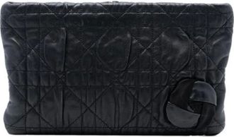 Dior Pre-owned Clutches, female, Black, Size: ONE SIZE Pre-owned Leather Vintage Clutch