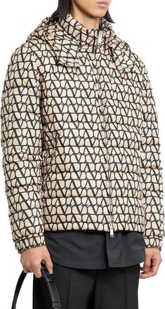 Valentino Garavani Mens Beige Polyamide Coat Clothing