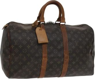Louis Vuitton Tweedehands Canvas Louis Vuitton tassen - Dames - Vintage Weekendtas - Bruin - ONE Size - Vintage