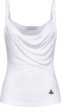Vivienne Westwood Fitted Ribbed Draped Cowl Neck Top