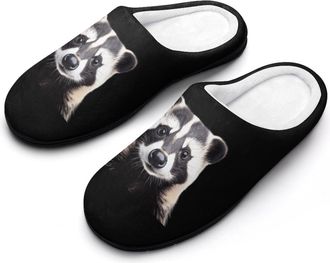 Generic Badger Cotton Slipper for Women Indoor Outdoor House Shoes Anti-Skid Slippers with Rubber Sole