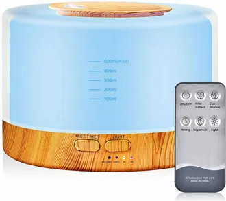 OEM Humidificador De Aire Ac&uacute;stico Ultras&oacute;nico De 500 Ml Con Difusor De Aroma Y Generador De Niebla, Controlador, 7 Luces De Colores Cambiantes / Dise&ntilde;o D