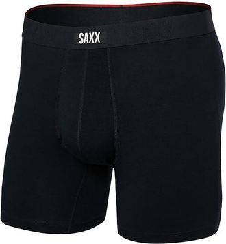 Saxx Underwear Vibe Xtra Super Soft Boxer Brief Fly Mens Underwear Black : 2XL, Elastane/Mesh/Polyester