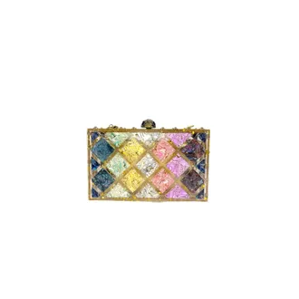 Kurt Geiger Clutches, female, Multicolor, Size: ONE SIZE Crystal Quilt Box Clutch