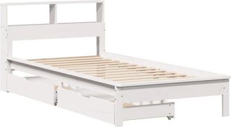 vidaXL Bookcase Bed without Mattress White 100x200 cm Solid Wood Pine Vidaxl