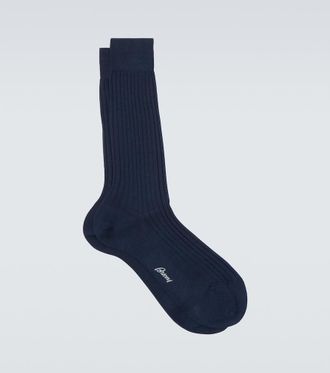 Brioni Calcetines acanalados de algod&oacute;n