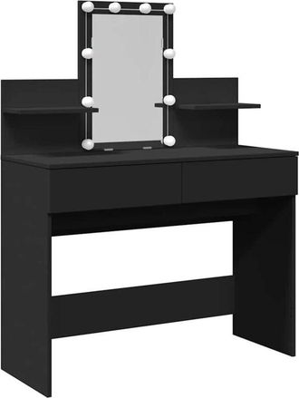 vidaXL Tocador Con Luces Led Negro 100x40x130 Cm Vidaxl