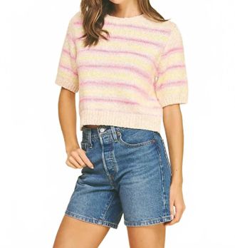 Pinch Design Sandy Sweater Top In Pink Multi