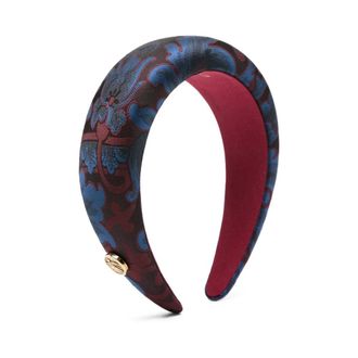 Etro Accessoires, Dames, Blauw, ONE Size, Polyester, Rood Paisley Gewatteerd Haaraccessoire