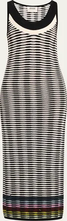 Christopher John Rogers Wave Knit Tank Maxi Dress