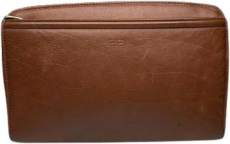 Balenciaga Pre-owned Vintage Clutch - Dames - Vintage Clutch - Bruin - ONE Size - Leer - Vintage
