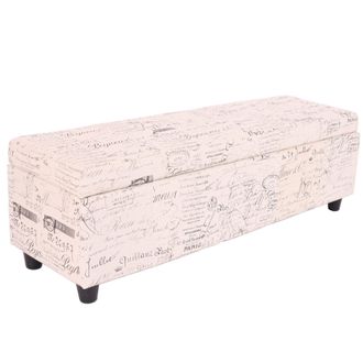 Hhg Hhg - Ba&uacute;l Kriens, Banco, Tela/textil, 45x114x45cm Certificado Mvg, Letras, Crema