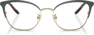 Tory Burch 53mm Square Optical Glasses in Shiny Light Gold at Nordstrom