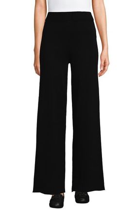 Lands End Fine Gauge Cotton Sweater Pants in Black at Nordstrom, Size X-Large