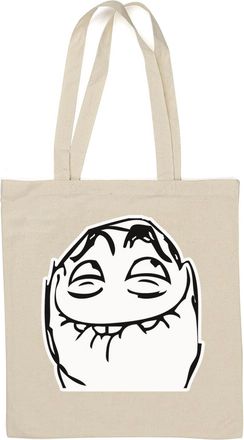 Generic Rage Comic Smiling Face Meme Natural Cotton Tote Bag White