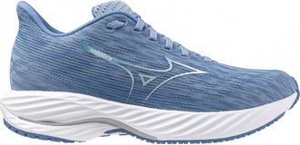Mizuno Womens Wave Rider 28 Running Shoe In Glacier Lake-White