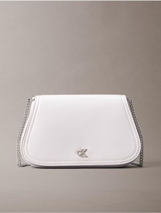 Calvin Klein Womens Curved Monogram Chain Wallet - Purple
