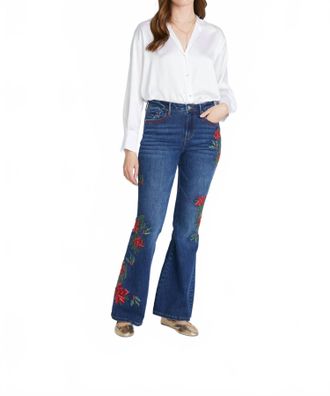 Free People Farrah Flare Jeans In Happy Holly