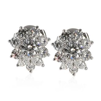 Tiffany & Co. Pre-Owned Tiffany & Co. Platinum Diamond Victoria Cluster Earrings