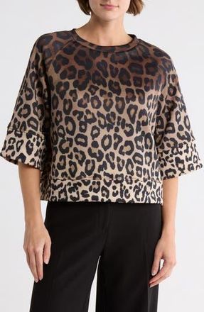T Tahari Scuba Knit Sweatshirt in Cheetah at Nordstrom Rack, Size X-Small