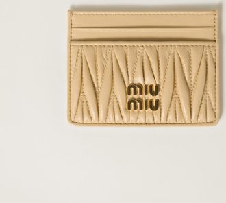 Miu Miu Matelassé nappa leather card holder