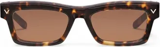 Valentino V - SHARP Brown Rectangular Unisex Sunglasses VLS-134 B 53