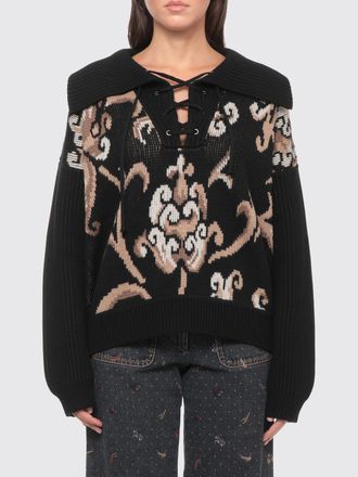 Etro Jacquard Wool Jumper with Sailor Collar and Dropped Shoulders