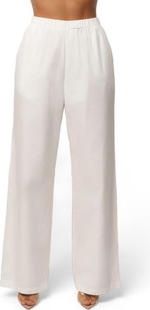 JLUXLABEL Leon Pleated Wide Leg Pants in Ivory at Nordstrom, Size Medium