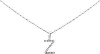 House of Brilliance Sterling Silver Diamond Accent A-Z Initial Pendant Necklace in Sterling Silver |Z at Nordstrom