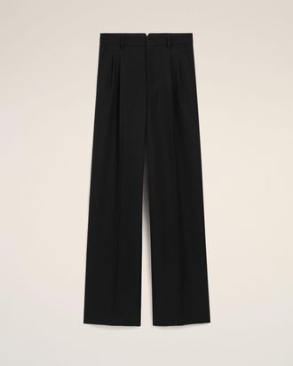 Ami Black Wool Straight Trousers Black - 36 - for Men