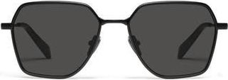 Quay World Tour 5mm Polarized Square Sunglasses in Matte Black/Black Polarized at Nordstrom Rack