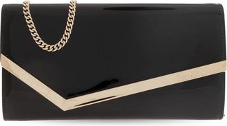 Jimmy Choo London Emmie Wallet on Chain - Dames - Portefeuilles - Zwart - ONE Size - Su&egrave;de - Accessoires