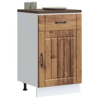 Berkfield Home Kitchen Base Cabinet Lucca Old Wood Engineered Wood in Brown