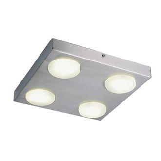 Netlighting Kyoto 4 Light Flush Ceiling Light Aluminum in Grey